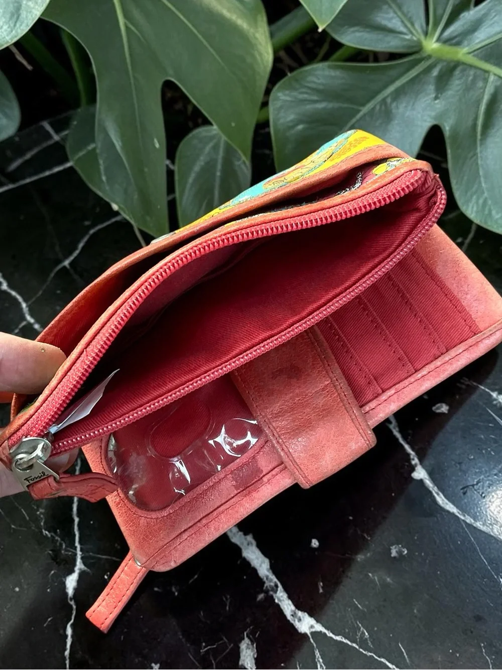 🌺Fossil Colorful Leather Patchwork Wallet